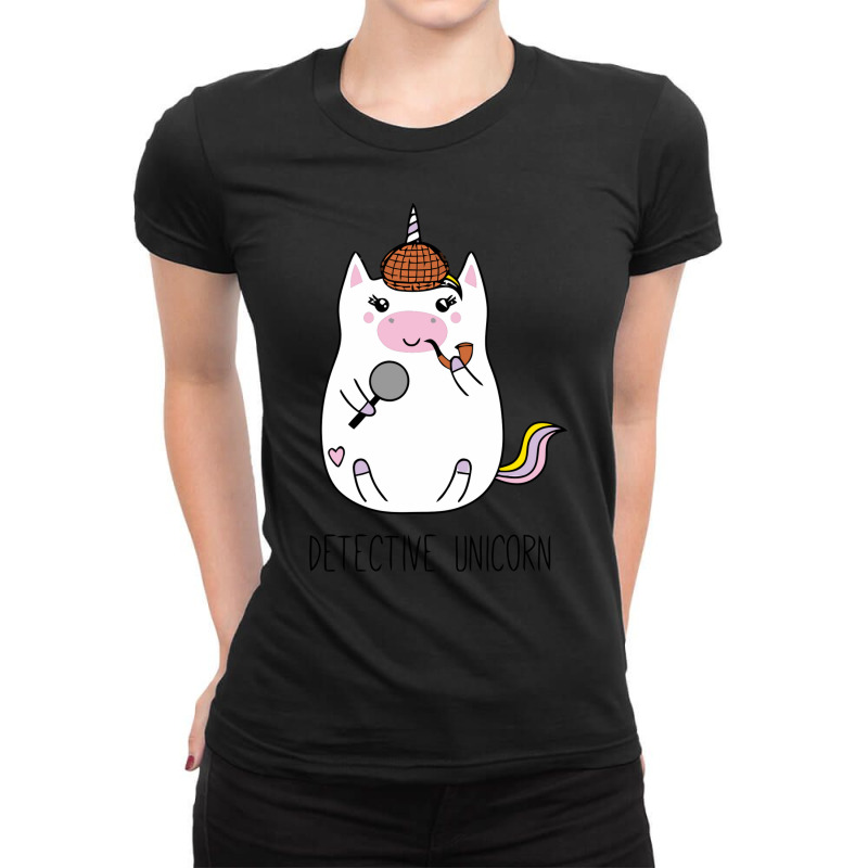 Detective Unicorn Ladies Fitted T-Shirt by figuraart | Artistshot