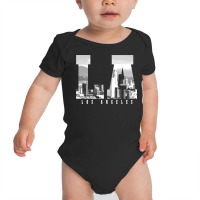 Los Angeles California La Skyline Pride Black Whit Baby Bodysuit | Artistshot