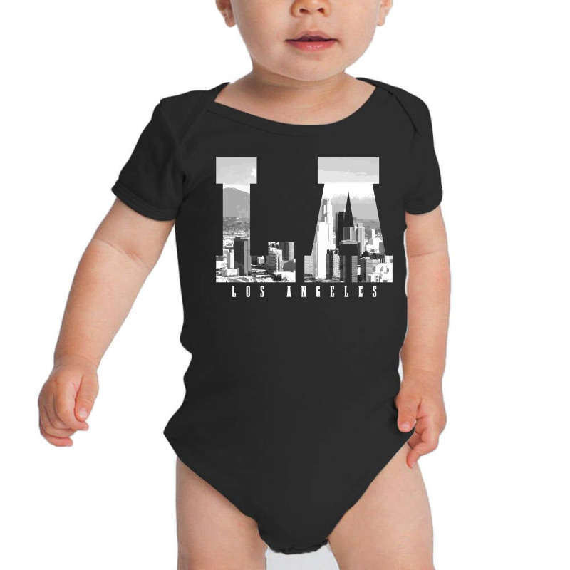 Los Angeles California La Skyline Pride Black Whit Baby Bodysuit by charleyker | Artistshot