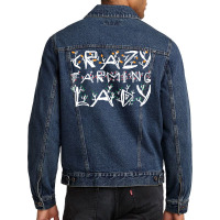 Crazy Farming Lady Cool Men Denim Jacket | Artistshot