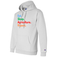 Eat Sleep Agriculture Repeat Red Champion Hoodie | Artistshot