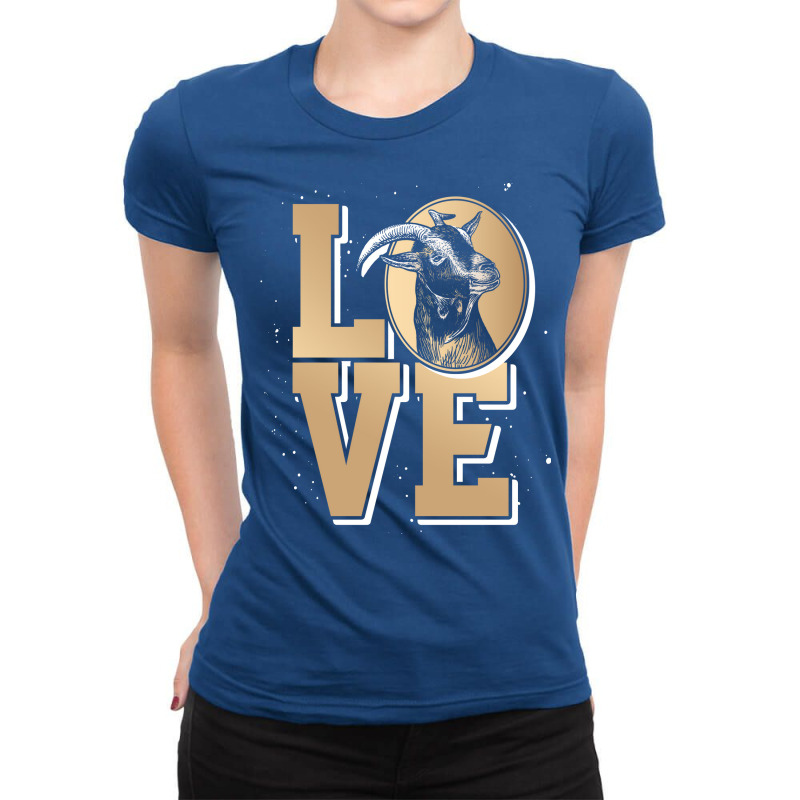 Love Goat Animal 80s Ladies Fitted T-Shirt by ravadadanine2 | Artistshot