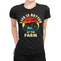 Retro Vintage Farm Life Farming Funny Ladies Fitted T-shirt | Artistshot