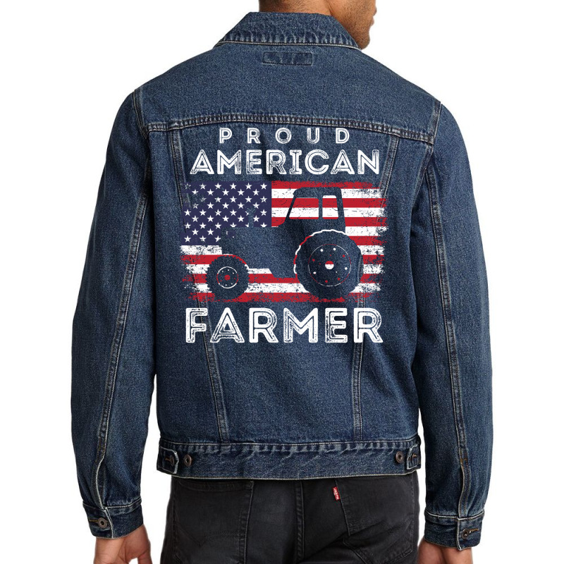 Proud American Farmer Agriculture Farming Humor Men Denim Jacket | Artistshot