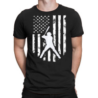 American Usa Flag Baseball Hoodie Distressed Hoode T-shirt | Artistshot