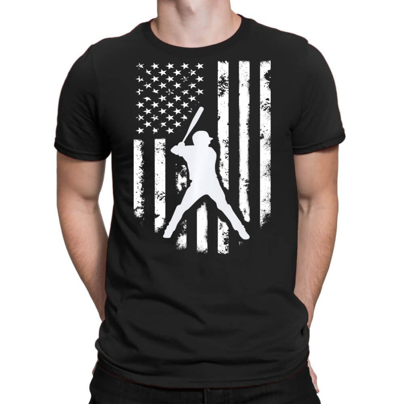 American Usa Flag Baseball Hoodie Distressed Hoode T-shirt | Artistshot