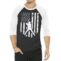 American Usa Flag Baseball Hoodie Distressed Hoode 3/4 Sleeve Shirt | Artistshot