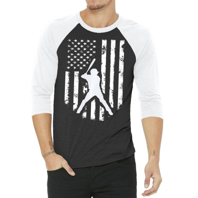 American Usa Flag Baseball Hoodie Distressed Hoode 3/4 Sleeve Shirt | Artistshot