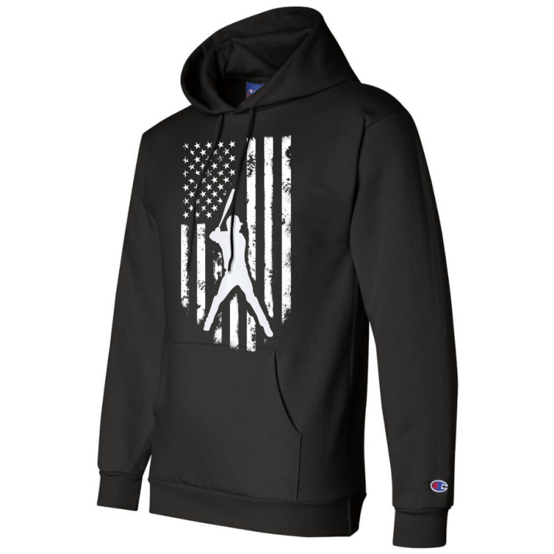 American Usa Flag Baseball Hoodie Distressed Hoode Champion Hoodie | Artistshot