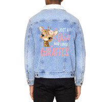 Africa Safari Animal Lover Women Girls Kids Giraff Unisex Sherpa-lined Denim Jacket | Artistshot