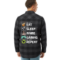 Eat Sleep Anime Gaming Repeat Kawaii Otaku Anime M Flannel Shirt | Artistshot