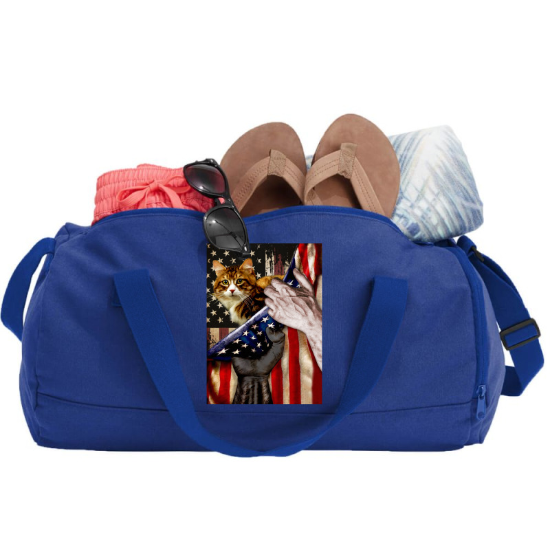 Independence Day Cat American Flag Duffel Bag | Artistshot