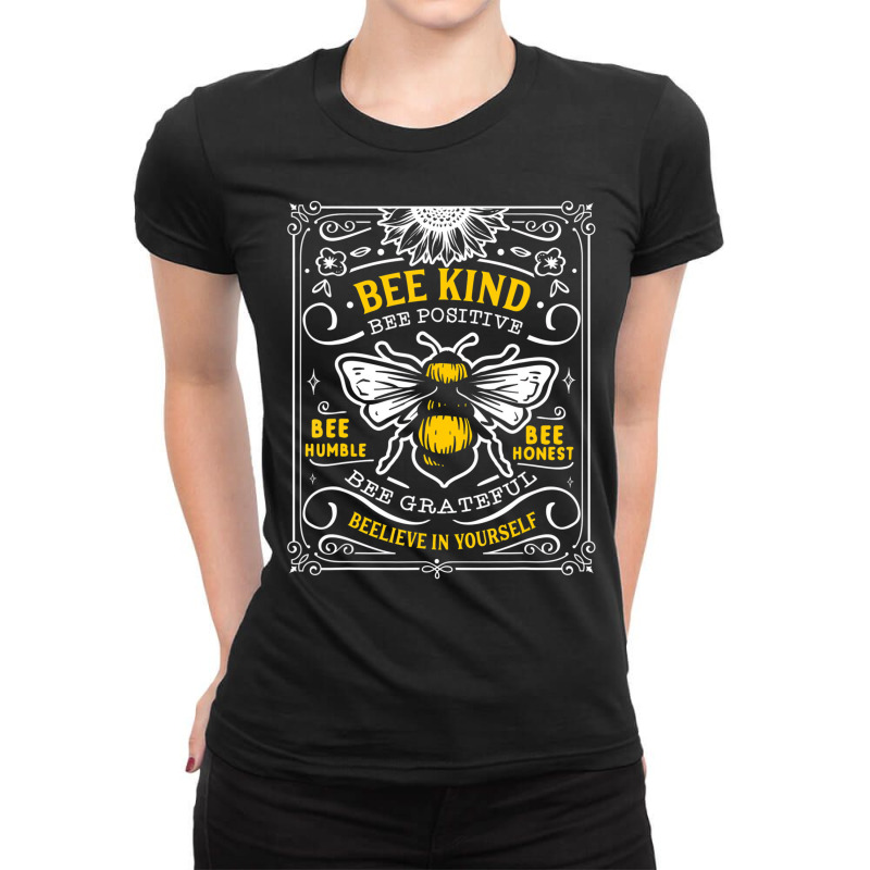 Bumblebee Bee Kind Bee Humble Save The Bees T Shir Ladies Fitted T-shirt | Artistshot