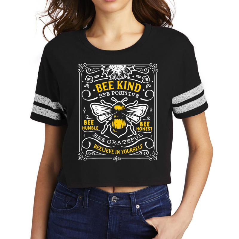 Bumblebee Bee Kind Bee Humble Save The Bees T Shir Scorecard Crop Tee | Artistshot