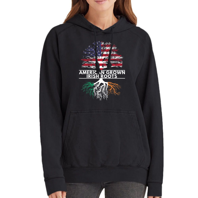 Irish American Flag Grown Roots St. Patrick's Day Vintage Hoodie | Artistshot