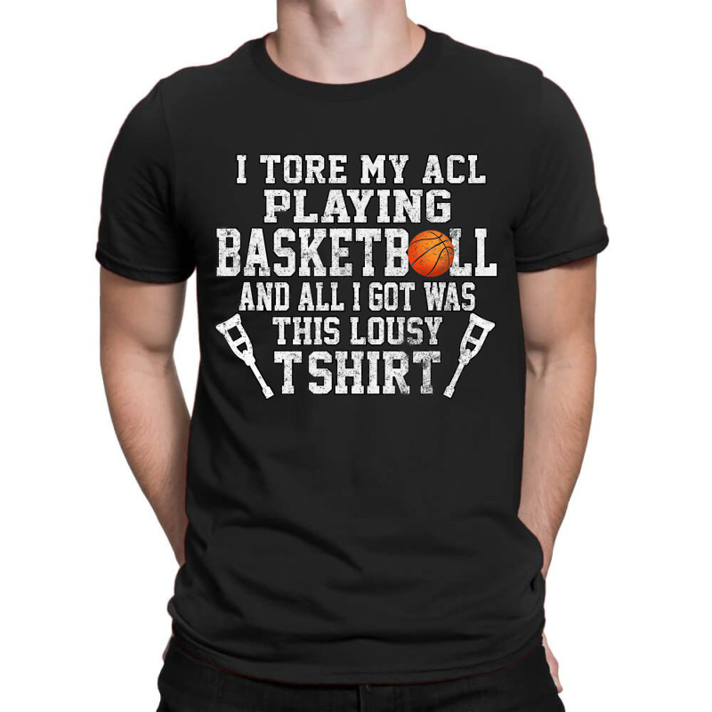 Funny Knee Surgery Torn Acl Basketball Distressed T-shirt | Artistshot