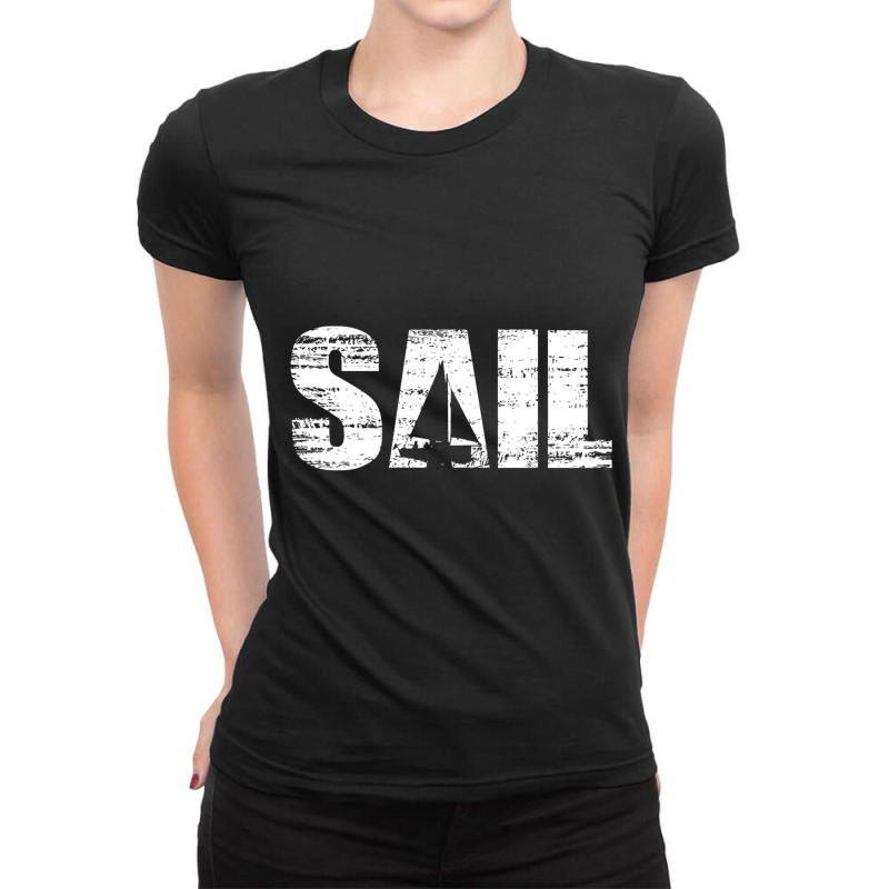 Distressed Look Sailing Gift For Sailors & Skipper Ladies Fitted T-Shirt by tahon | Artistshot