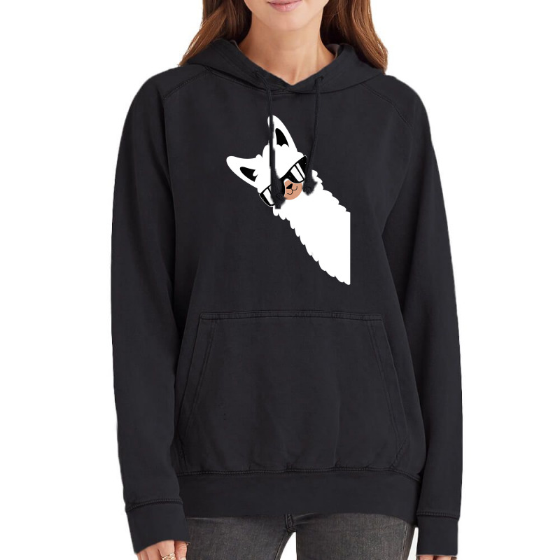 Lama Llama Alpaca With Sunglasses Lama Lover   Coo Vintage Hoodie | Artistshot