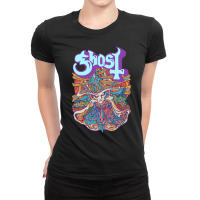 Ghost   Seven Inches Of Satanic Panic Pullover Hoo Ladies Fitted T-shirt | Artistshot