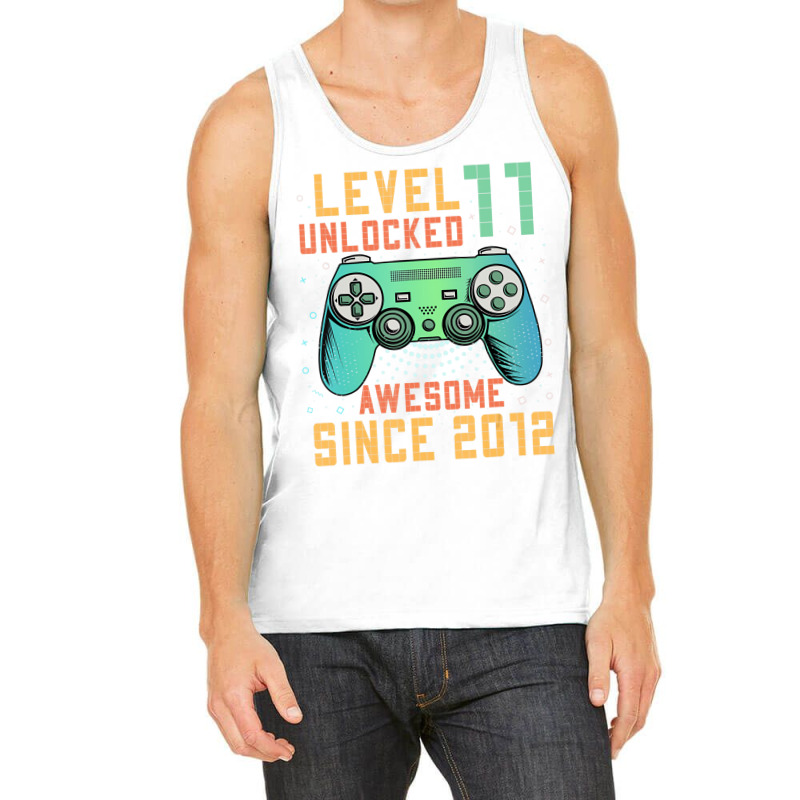 Level 11 Unlocked 11th Birthday 11 Year Old Boy Ga Tank Top | Artistshot