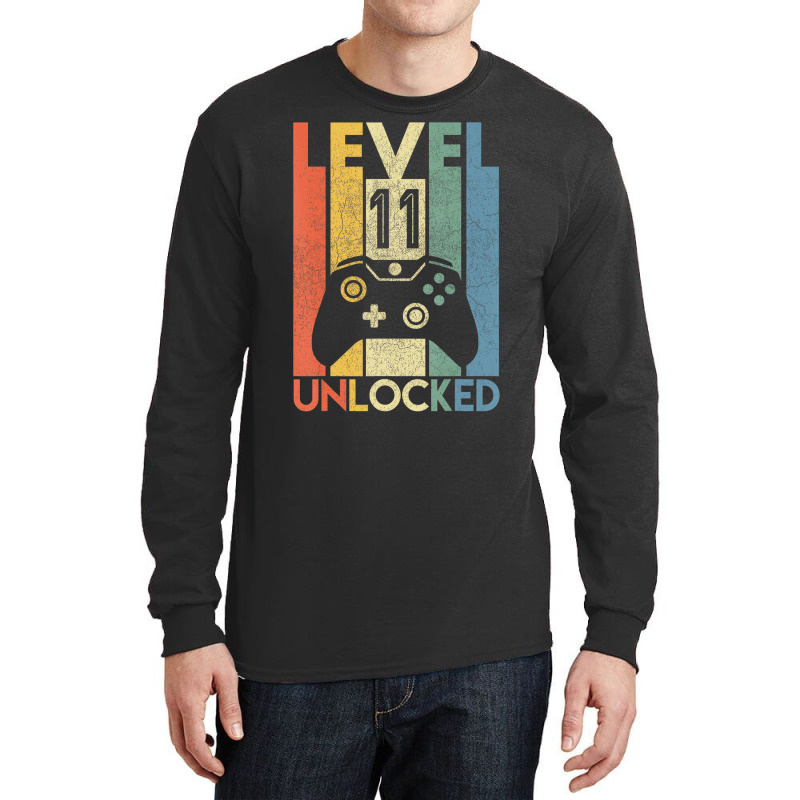 Level 11 Unlocked Shirt Funny Video Gamer 11th Bir Long Sleeve Shirts | Artistshot