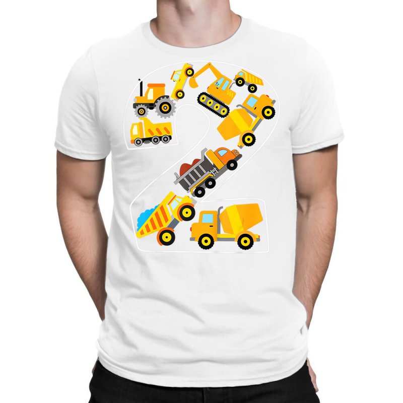 Construction Truck 2nd Birthday 2 Years Old Digger T-shirt | Artistshot