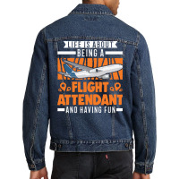 Flight Attendant Stewardess Gift Retro Men Denim Jacket | Artistshot