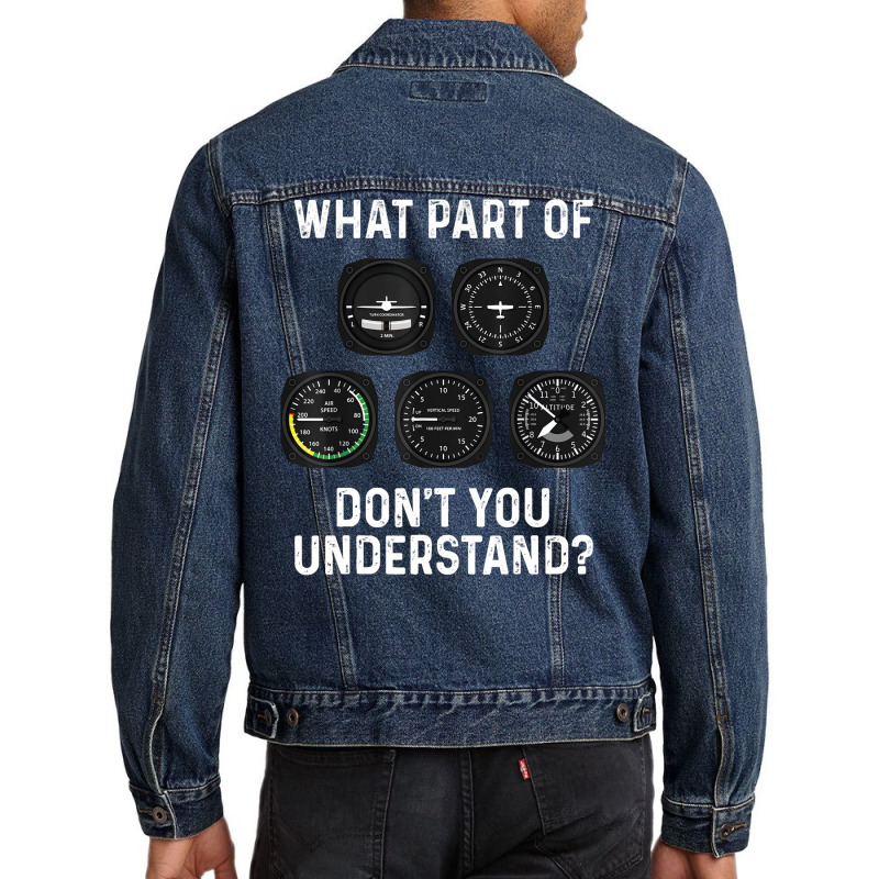 Funny Pilot Design For Men Women Airplane Airline Men Denim Jacket | Artistshot