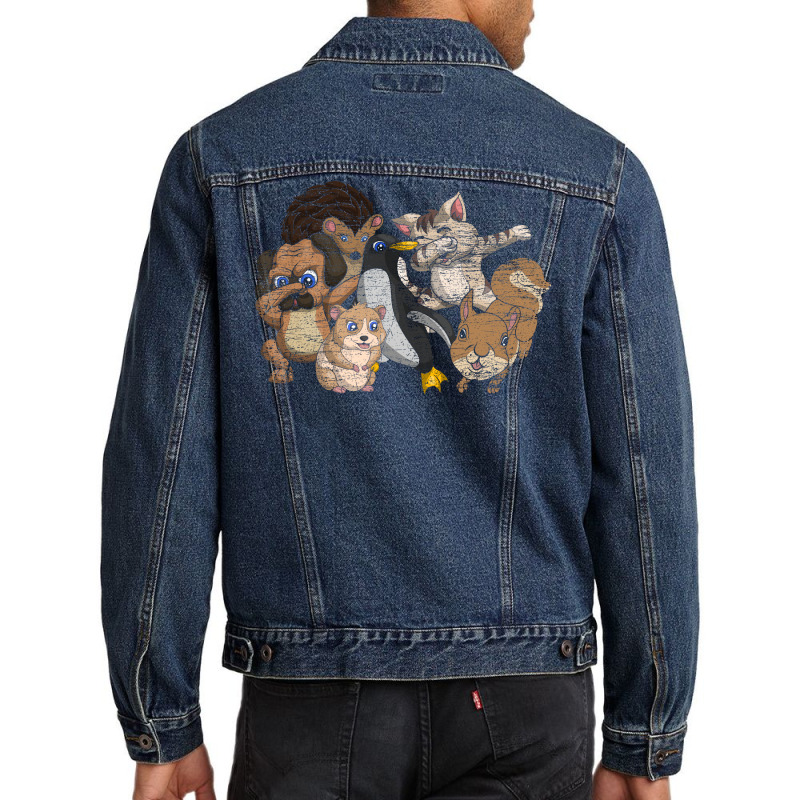 Cat Dog Hedgehog Squirrel Penguin Cute Animals Hip Men Denim Jacket | Artistshot