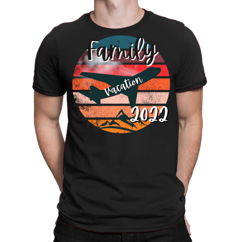 Family Vacation 2022 On Vintage Sunset Airplane Ba T-shirt | Artistshot