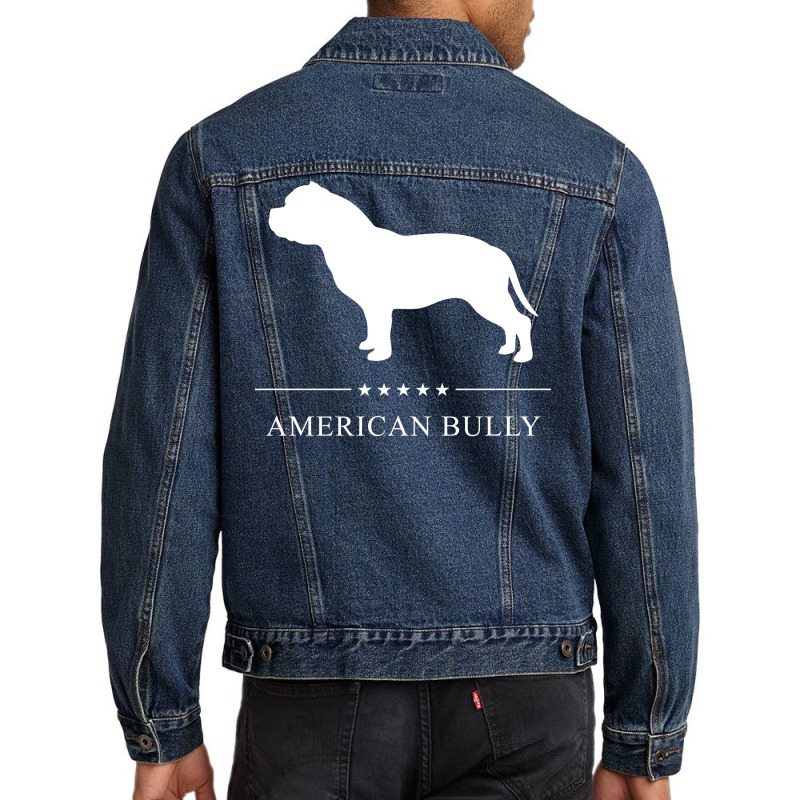 American Bully White Silhouette Summer Men Denim Jacket | Artistshot