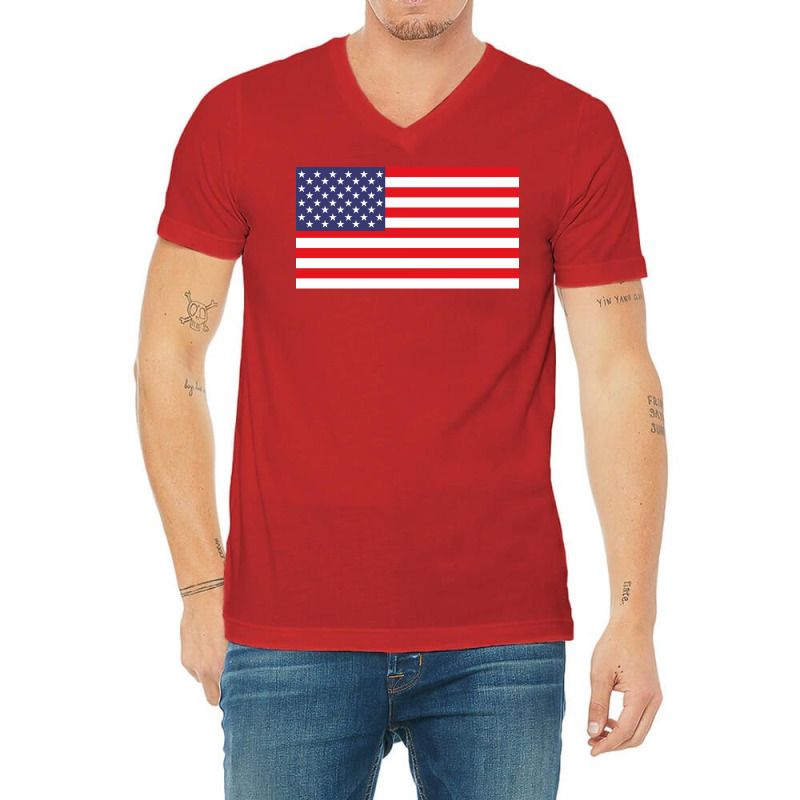 American Flag Hippie V-neck Tee | Artistshot