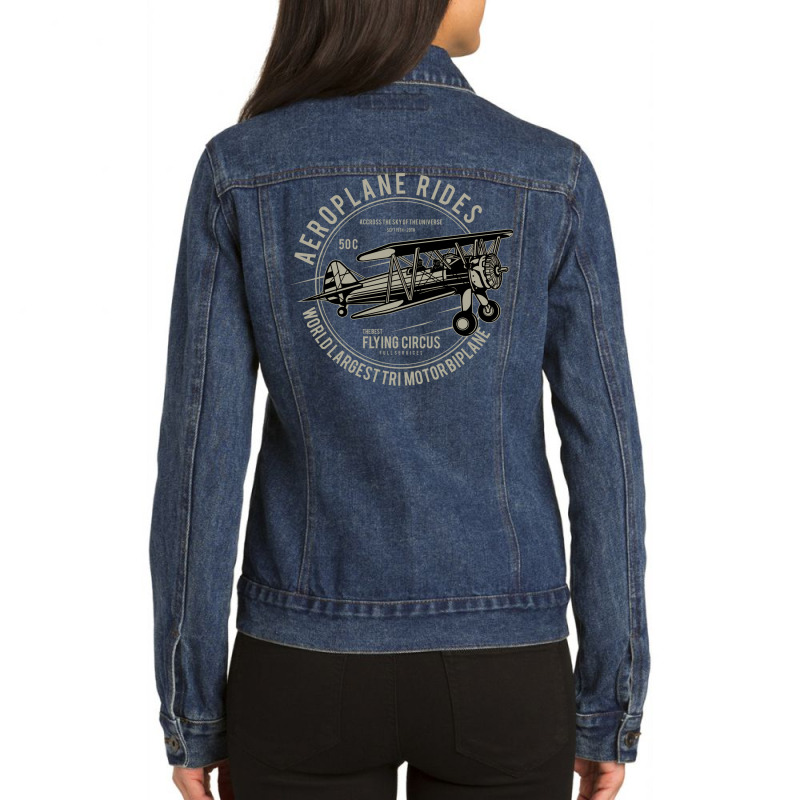 Gift For Pilots Flying An Aircraft And Aeroplane G Ladies Denim Jacket by anteabeenle4 | Artistshot