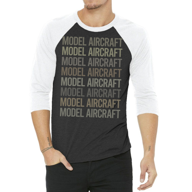 Gray Text Art Model Aircraft Girl 3/4 Sleeve Shirt | Artistshot