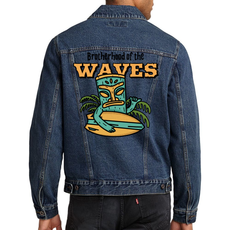 Brotherhood Of The Waves 70s Men Denim Jacket by sbusiozald | Artistshot