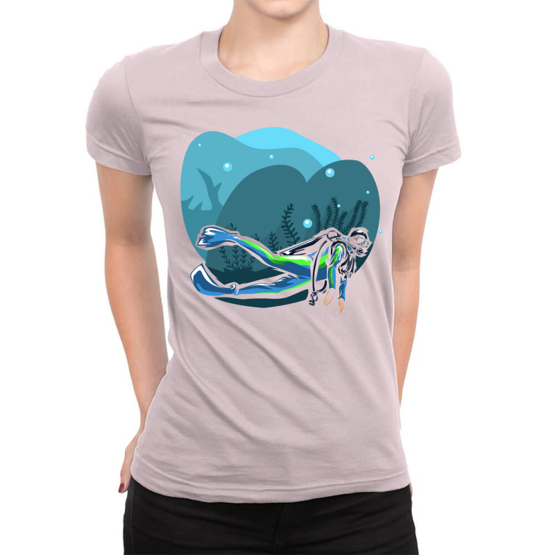 Diving Nostalgia Ladies Fitted T-Shirt by sbusiozald | Artistshot