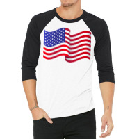 American Flag Waving Gift 3/4 Sleeve Shirt | Artistshot