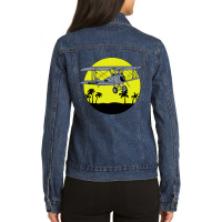 Sopwith Camel Art Deco Girl Ladies Denim Jacket | Artistshot