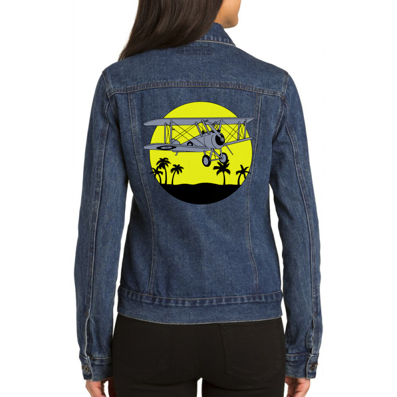 Sopwith Camel Art Deco Girl Ladies Denim Jacket by adrikafraoua1 | Artistshot