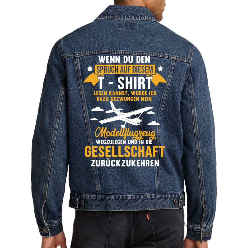 Model Airplane Shirt 80s Men Denim Jacket | Artistshot