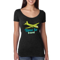 Time To Travel Girl Women's Triblend Scoop T-shirt | Artistshot