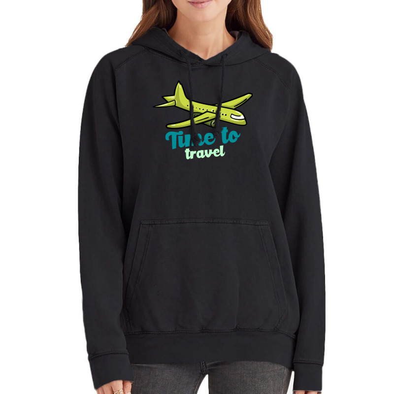 Time To Travel Girl Vintage Hoodie | Artistshot