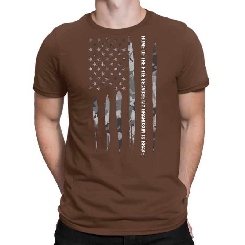 Home Of The Free Because My Grandson Is Brave Blue T-shirt | Artistshot