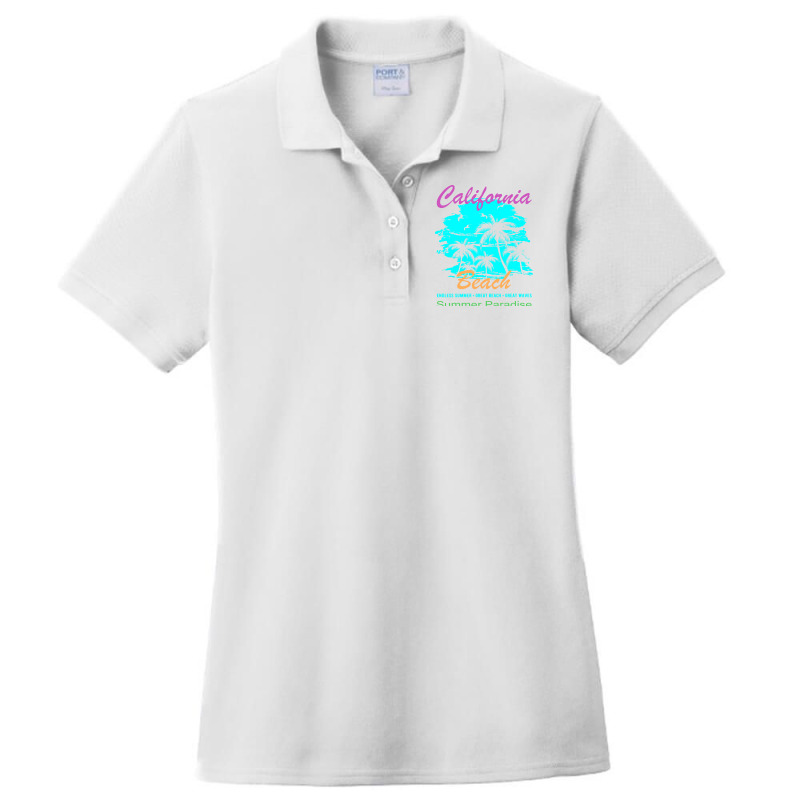 California Beach Summer Paradise Cute Ladies Polo Shirt by rolinghsgagv | Artistshot