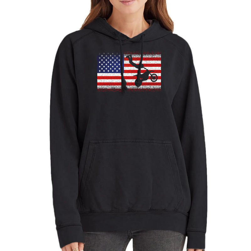 American Flag Motocross Dirtbike Motorcycle Fans 8 Vintage Hoodie | Artistshot