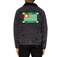 Irish American Flag Nature Unisex Sherpa-lined Denim Jacket | Artistshot