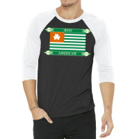 Irish American Flag Nature 3/4 Sleeve Shirt | Artistshot