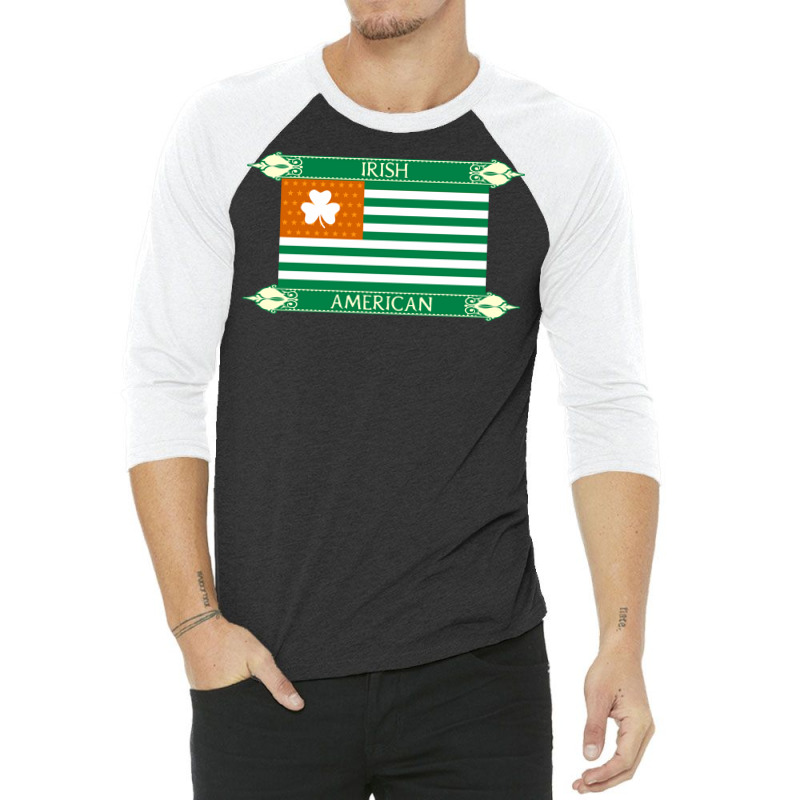 Irish American Flag Nature 3/4 Sleeve Shirt | Artistshot