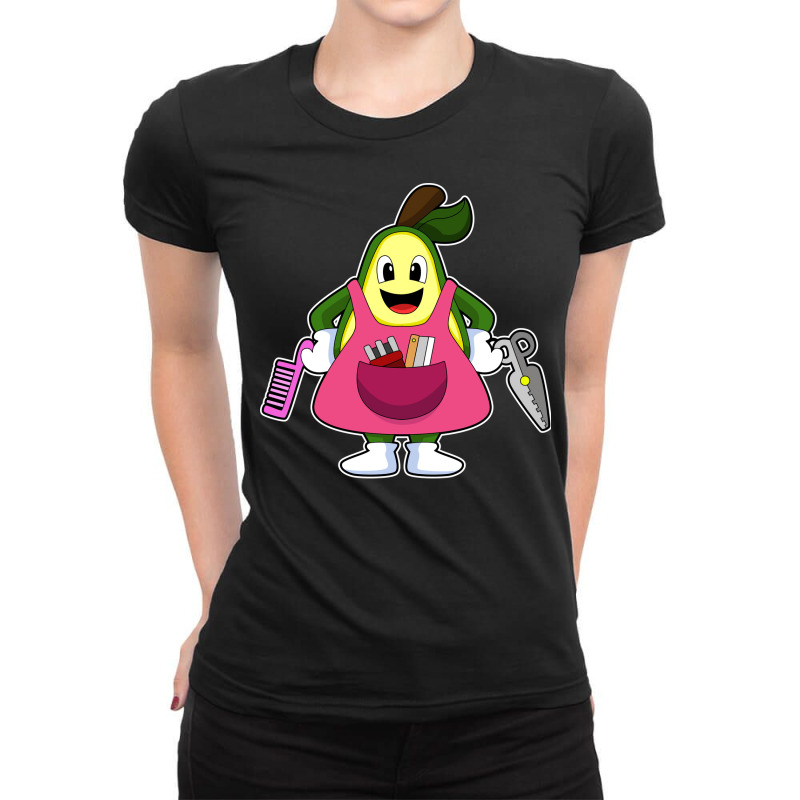 Avocado As Hairdresser With Scissors Comb (1) (1) Ladies Fitted T-Shirt by doubleshikd | Artistshot