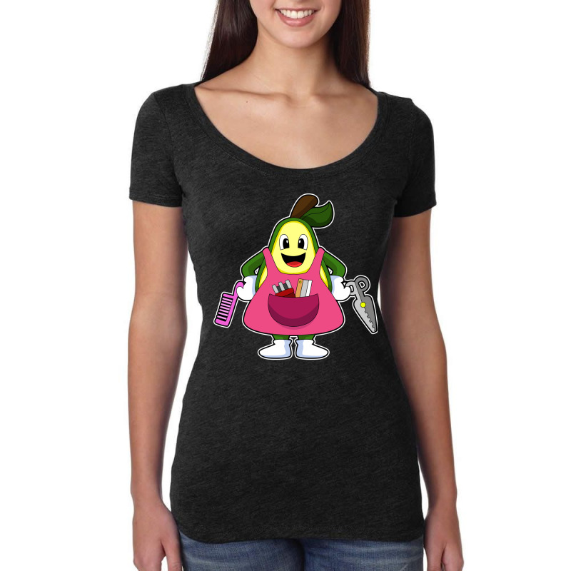 Avocado As Hairdresser With Scissors Comb (1) (1) Women's Triblend Scoop T-shirt by doubleshikd | Artistshot